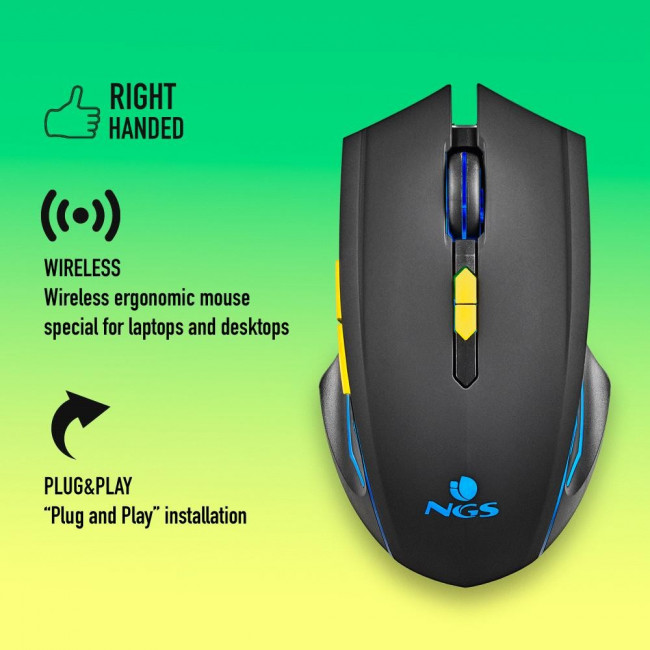 MOUSE LED GAMING NGS GMX-200 WLESS 3200dpi 300mAh 2.4G
