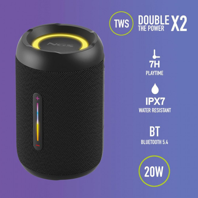 Bluetooth Speaker NGS Roller Furia 2 Tiny 20W IPX7 FM/USB/H TWS Blue