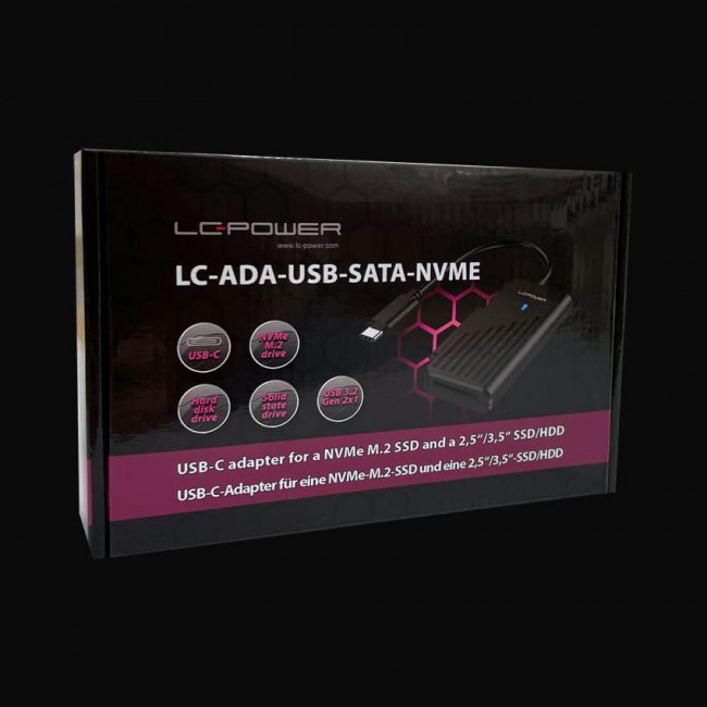 Adapter LC-Power for SATA & NVMe SSDs/HDDs