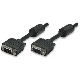 Extension Cable SVGA HD15 Male / HD15 Female with Ferrite Cores 5m Black