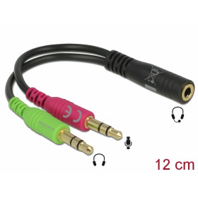Audio headset adapter 1 x 4 to 2 x 3 pin