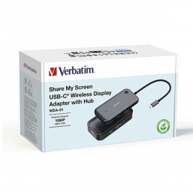 Wireless Display Adapter Verbatim Share My Screen 1080p USB-C with Hub