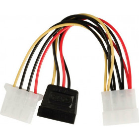 Adapter Valueline SATA to Molex Male + Molex Female 15cm