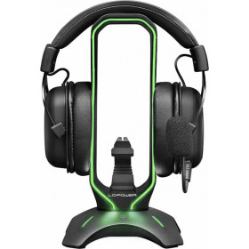 Headphone Holder LC-Power HEAD-BUNGEE with USB Hub + Mouse Bungee RGB