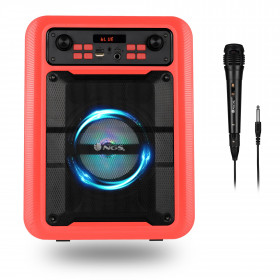 Bluetooth Speaker NGS [ROLLER LINGO] 20W PORTABLE TWS USB/TF/AUX IN -WITH MIC Red
