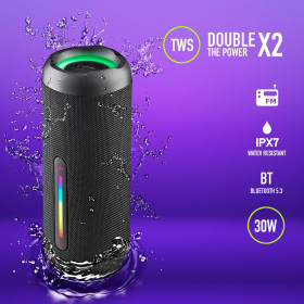 Bluetooth Speaker NGS Roller Furia 2 30W IPX7 HF/FM/USB/TF/AUX IN/9H TWS Black