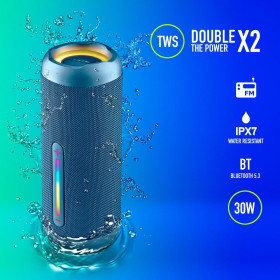Bluetooth Speaker NGS Roller Furia 2 30W IPX7 HF/FM/USB/TF/AUX IN/9H TWS Blue