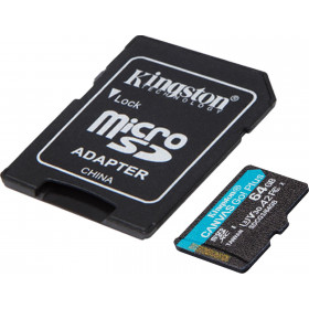 MicroSD KINGSTON 64GB SDXC Canvas Go! Plus Cl10 w/SD Adapter
