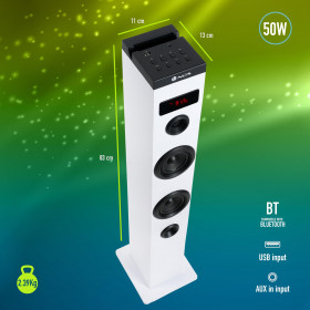 SPEAKER BT 2.0 NGS [SKYCHARMWHITE] TOWER 50W BT/USB/FM/OPTICAL/STEREO OUTPUT