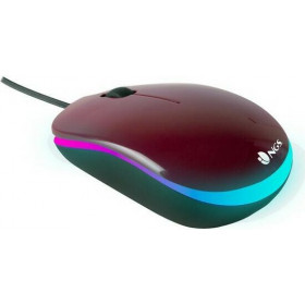 MOUSE NGS WIRED OPTICAL [ADDICT] MAROON WITH LED LIGHTS