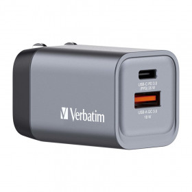 Φορτιστής Verbatim GNC-35 GaN  35W 1 x USB-C® PD 35W / 1 x USB-A QC 3.0 (EU/UK/US)
