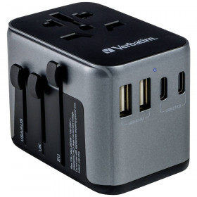 Travel Adapter Verbatim Universal with USB-C PD & QC, 2 x USB-C & 2 x USB-A ports