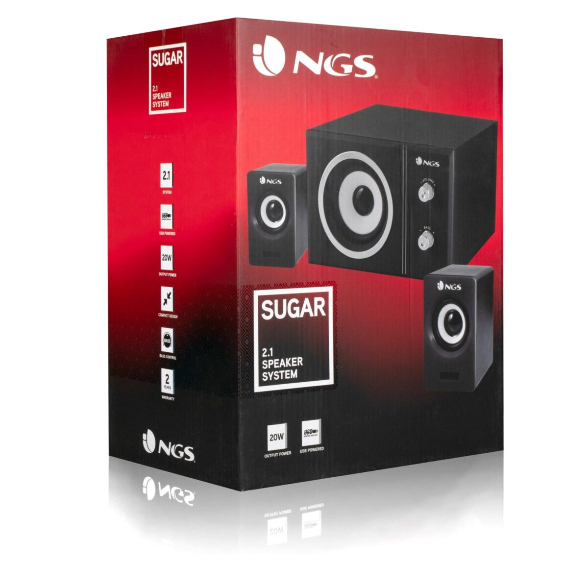 SPEAKERS 2.1 NGS [SUGAR] 20W USB Powered - Image 5
