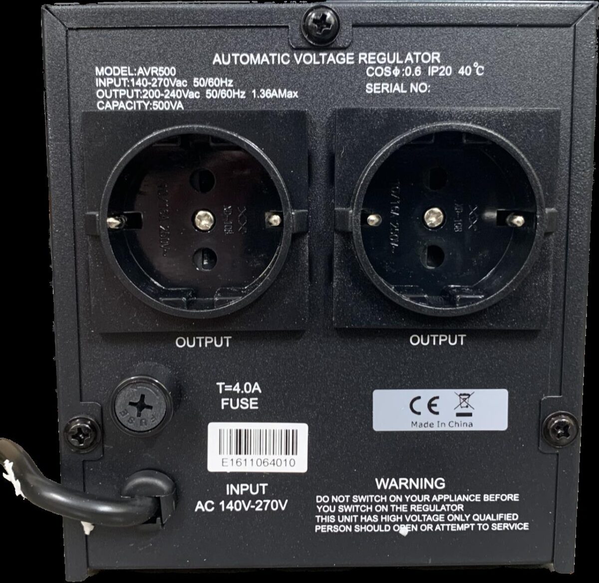 ΣΤΑΘΕΡΟΠΟΙΗΤΗΣ EAST AVR 1000VA Vmeter - Image 2