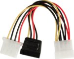 Adapter Valueline SATA to Molex Male + Molex Female 15cm