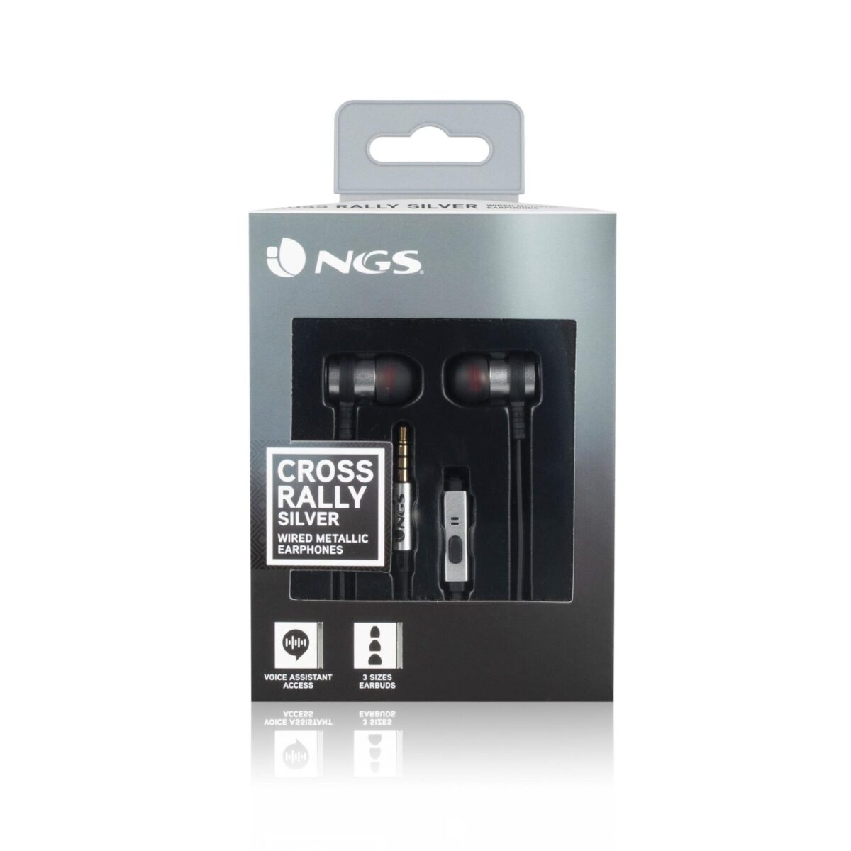 Ακουστικά Ενσύρματα NGS Cross Rally με λειτουργία Hands Free Silver - Image 4