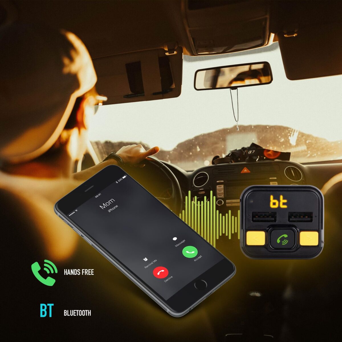 CAR FM TRANSMITTER NGS [SPARKBTCURRY] BLUETOOTH - Image 2
