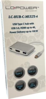 Docking Station LC-Power LC-HUB-C-MULTI-4 Type C with USB 3.0, HDMI and PD - Image 2