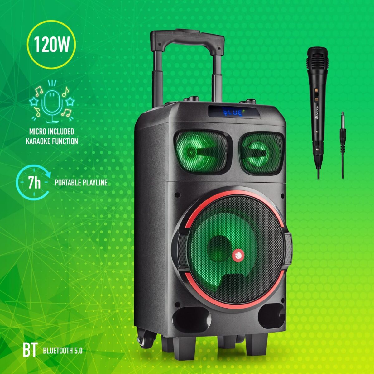 Bluetooth Speaker PORTABLE NGS [WILD DUB ZERO] 120W - Image 2