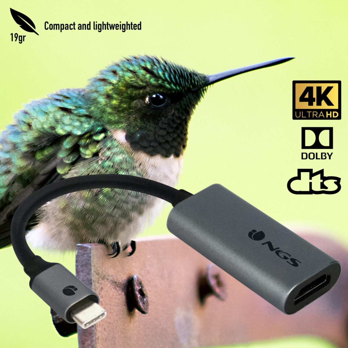 Adapter NGS Wonder HDMI USB Type C To HDMI 4K VIDEO - Image 2
