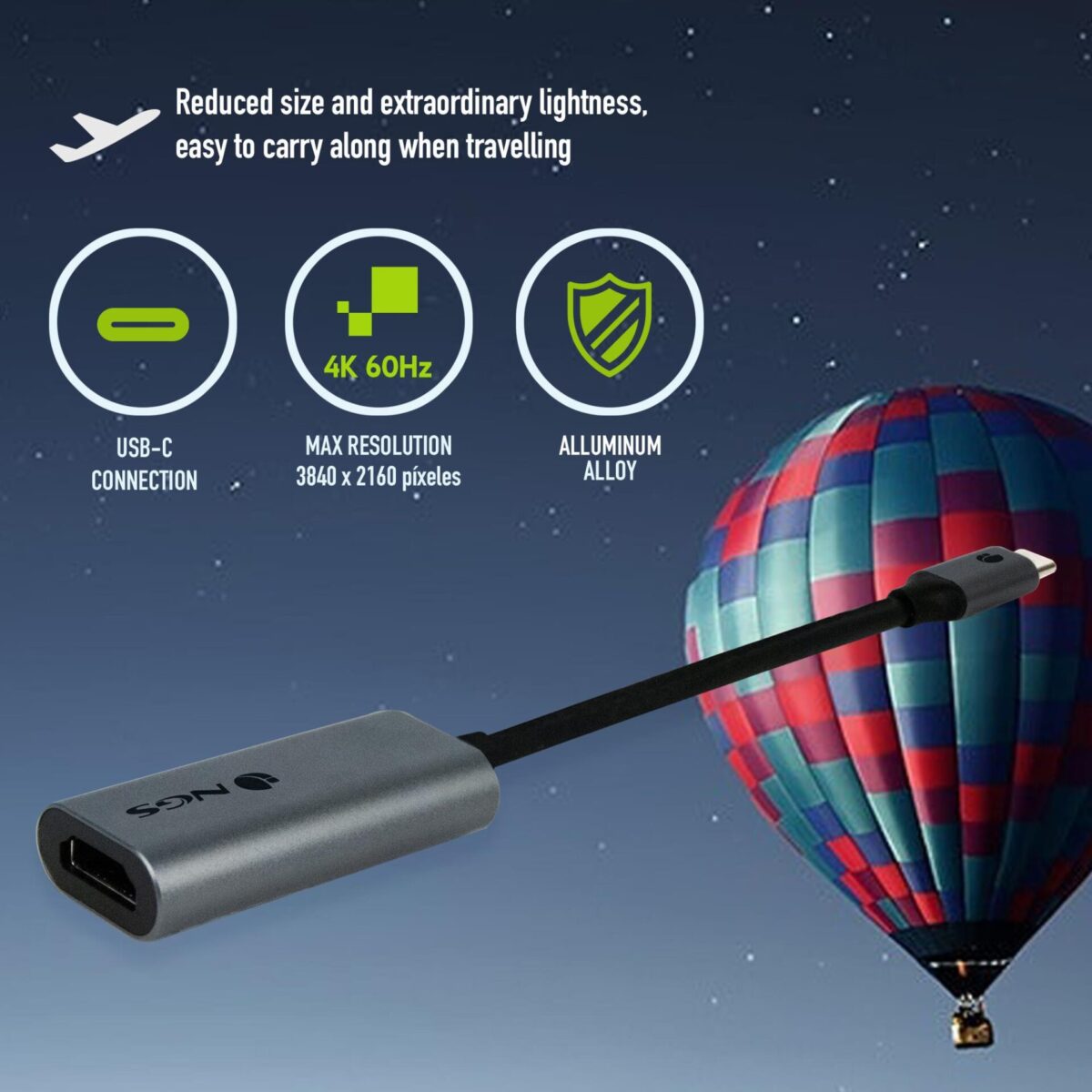 Adapter NGS Wonder HDMI USB Type C To HDMI 4K VIDEO - Image 4