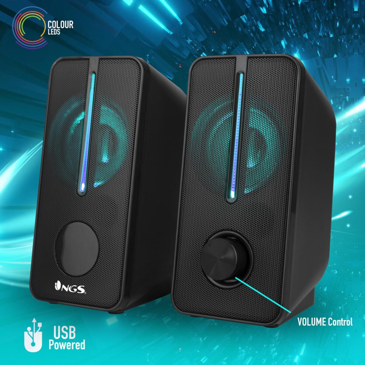 SPEAKERS 2.0 GAMING NGS [GSX-150] 12W(RMS) USB POWERED RGB - Image 5